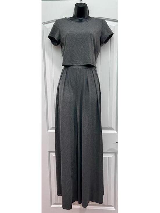 Other - 🩶 YMI Grey Cropped Wide Leg Loungewear Set — Size Small
